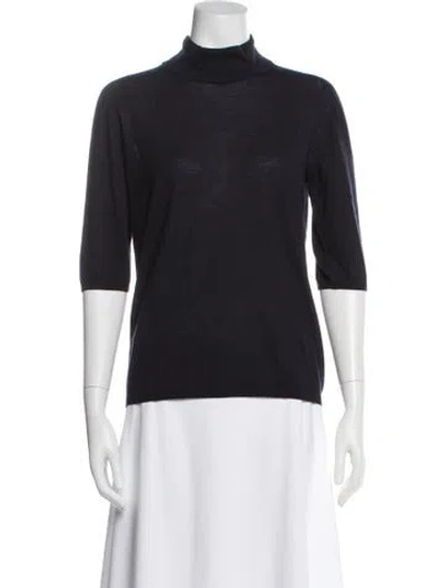 Pre-owned Max Mara Wool Turtleneck Top In Gray