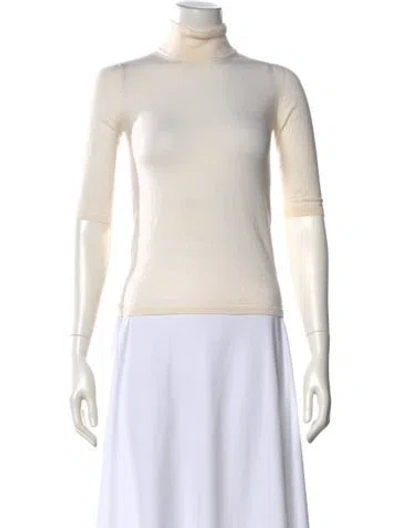 Pre-owned Max Mara Wool Turtleneck Top In Neutral