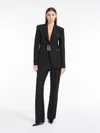Max Mara Virgin Wool Tassel-fastened Blazer In Black