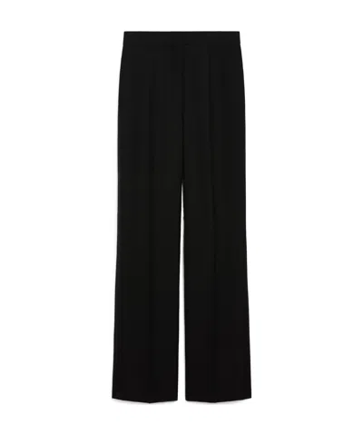 Max Mara Wool Tuxedo Trousers In Black