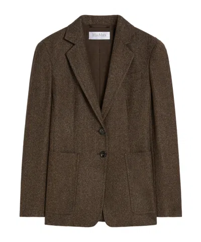 Max Mara Wool Tweed Blazer In Brown