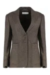Max Mara Wool Tweed Jacket In Brown