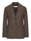 Max Mara Wool Tweed Jacket In Brown