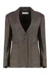 Max Mara Wool Tweed Jacket In Brown