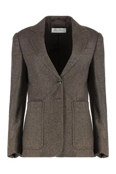 Max Mara Wool Tweed Jacket In Brown