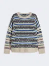 Max Mara Rivetto Multicolored Crewneck Sweater In Multi