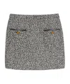 Max Mara Wool Tweed Miniskirt In Gray