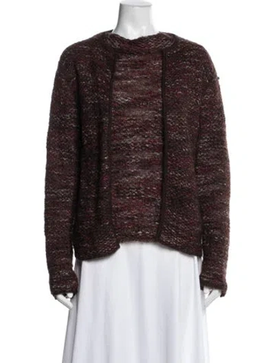Pre-owned Max Mara Wool Tweed Pattern Set In Burgundy