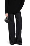 Max Mara Wool Twill Drawstring Trousers In Black