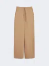 Max Mara Drawstring Trousers In Wool Twill In Brown