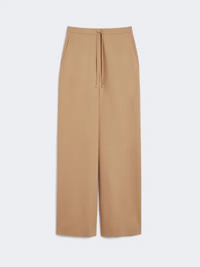 MAX MARA WOOL TWILL DRAWSTRING TROUSERS