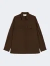 Max Mara Wool Twill Shirt In Brown