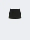 Max Mara Wool Twill Shorts In Black