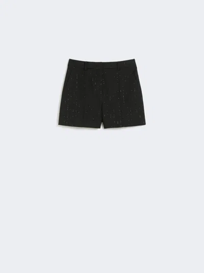 Max Mara Wool Twill Shorts In Black