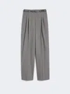 Max Mara Wool Twill Trousers In Gray