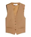 Max Mara Zuai Wool Canvas Waistcoat Camel In Nude