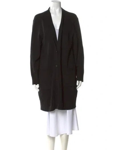 Pre-owned Max Mara Wool V-neck Sweater In Black