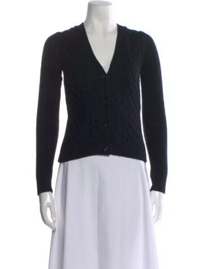 Pre-owned Max Mara Wool V-neck Sweater In Black