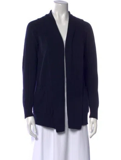 Pre-owned Max Mara Wool V-neck Sweater In Blue