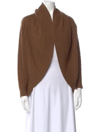 Pre-owned Max Mara Wool V-neck Sweater In Brown
