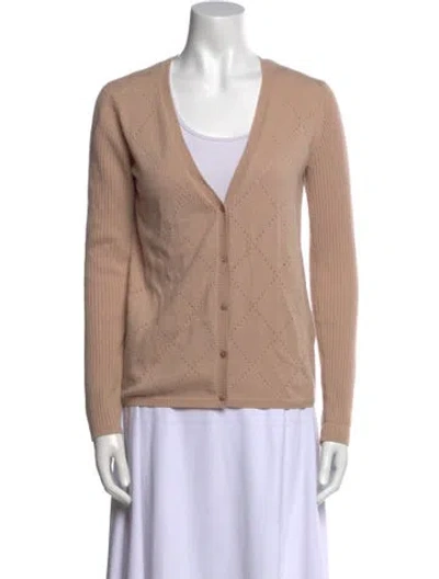 Pre-owned Max Mara Wool V-neck Sweater In Neutral