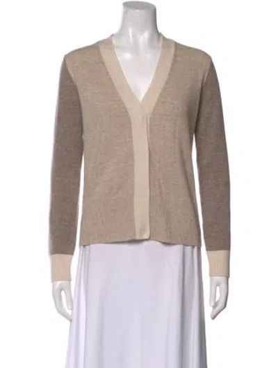 Pre-owned Max Mara Wool V-neck Sweater In Neutral
