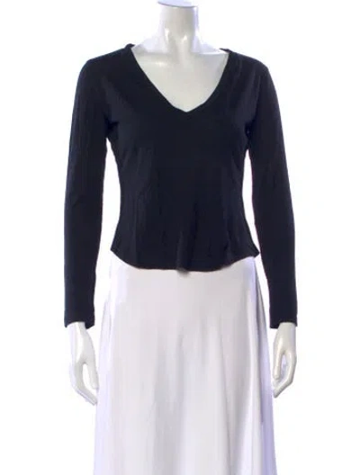 Pre-owned Max Mara Wool V-neck T-shirt In Blue