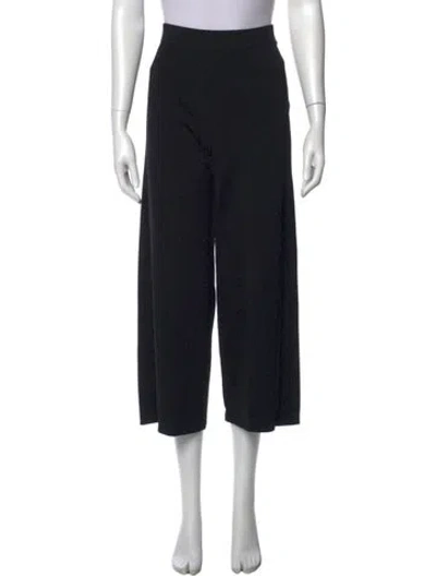 Pre-owned Max Mara Wool Wide Leg Pants In Black