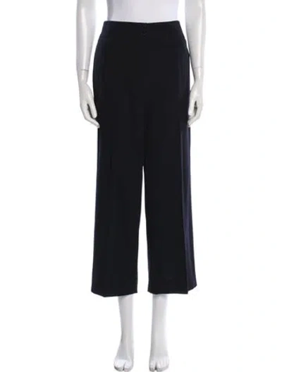 Pre-owned Max Mara Wool Wide Leg Pants In Black