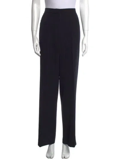Pre-owned Max Mara Wool Wide Leg Pants In Black