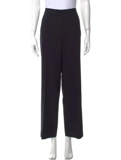 Pre-owned Max Mara Wool Wide Leg Pants In Black