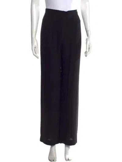Pre-owned Max Mara Wool Wide Leg Pants In Black