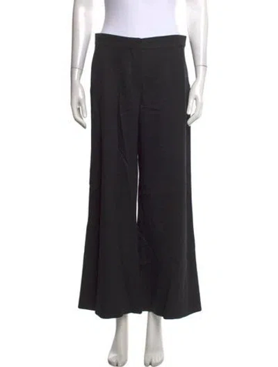 Pre-owned Max Mara Wool Wide Leg Pants In Black