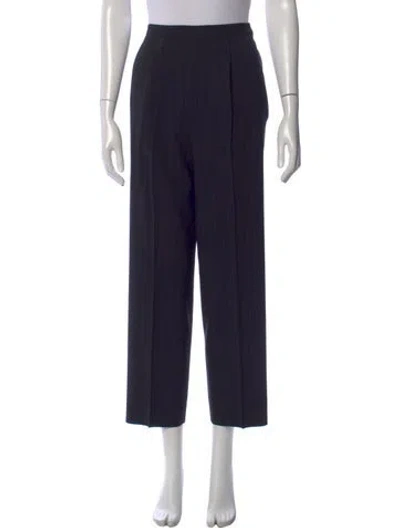 Pre-owned Max Mara Wool Wide Leg Pants In Blue