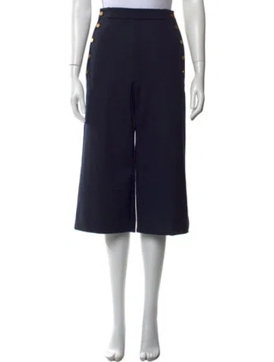 Pre-owned Max Mara Wool Wide Leg Pants In Blue