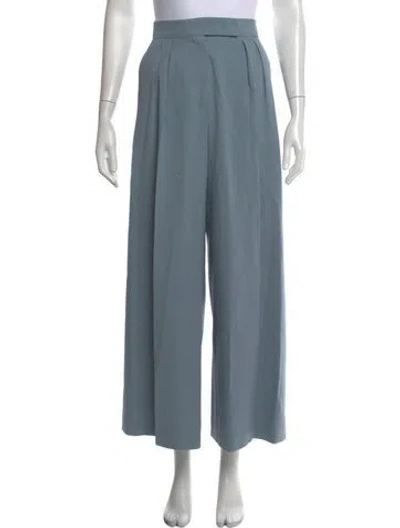 Pre-owned Max Mara Wool Wide Leg Pants In Blue