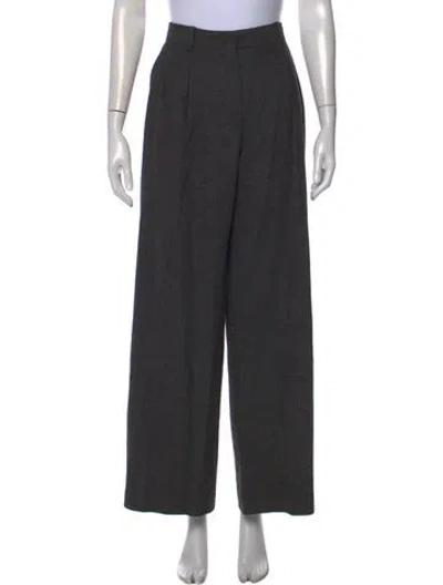 Pre-owned Max Mara Wool Wide Leg Pants In Gray
