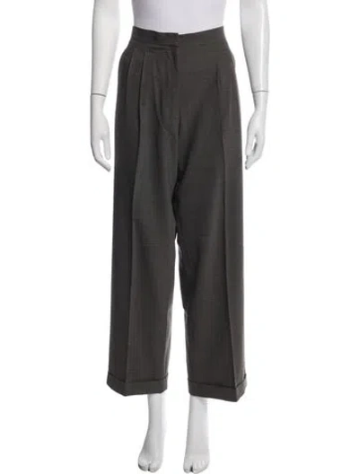 Pre-owned Max Mara Wool Wide Leg Pants In Green