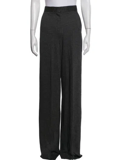 Pre-owned Max Mara Wool Wide Leg Pants In Grey
