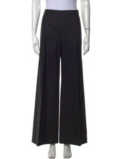Pre-owned Max Mara Wool Wide Leg Pants In Grey