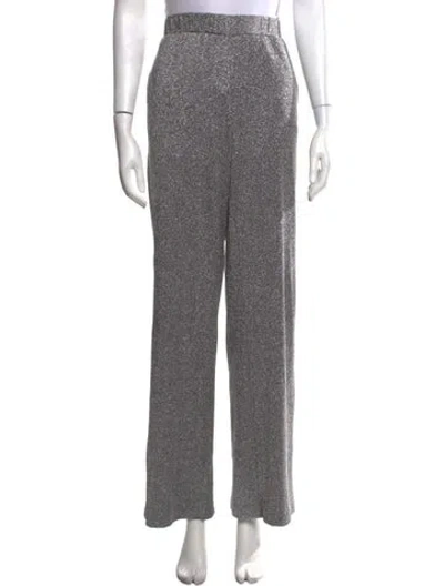 Pre-owned Max Mara Wool Wide Leg Pants In Metallic/neutrals