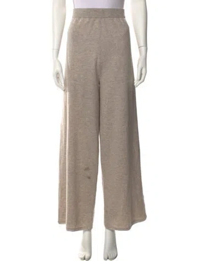Pre-owned Max Mara Wool Wide Leg Pants In Neutral