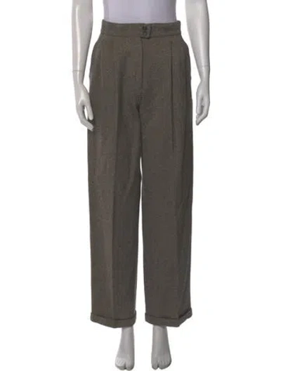 Pre-owned Max Mara Wool Wide Leg Pants In Neutral