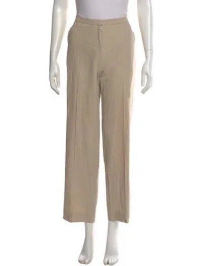 Pre-owned Max Mara Wool Wide Leg Pants In Neutral