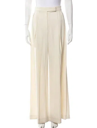 Pre-owned Max Mara Wool Wide Leg Pants In Neutral
