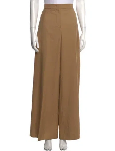 Pre-owned Max Mara Wool Wide Leg Pants In Neutrals