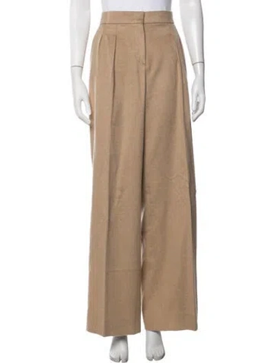 Pre-owned Max Mara Wool Wide Leg Pants In Neutrals