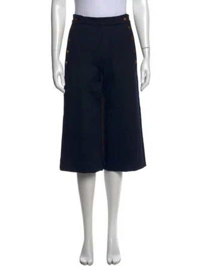 Pre-owned Max Mara Wool Wide Leg Pants W/ Tags In Blue