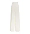 Max Mara Wool Wide-leg Tailored Trousers In White