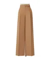 Max Mara Wool Wide-leg Trousers In Brown